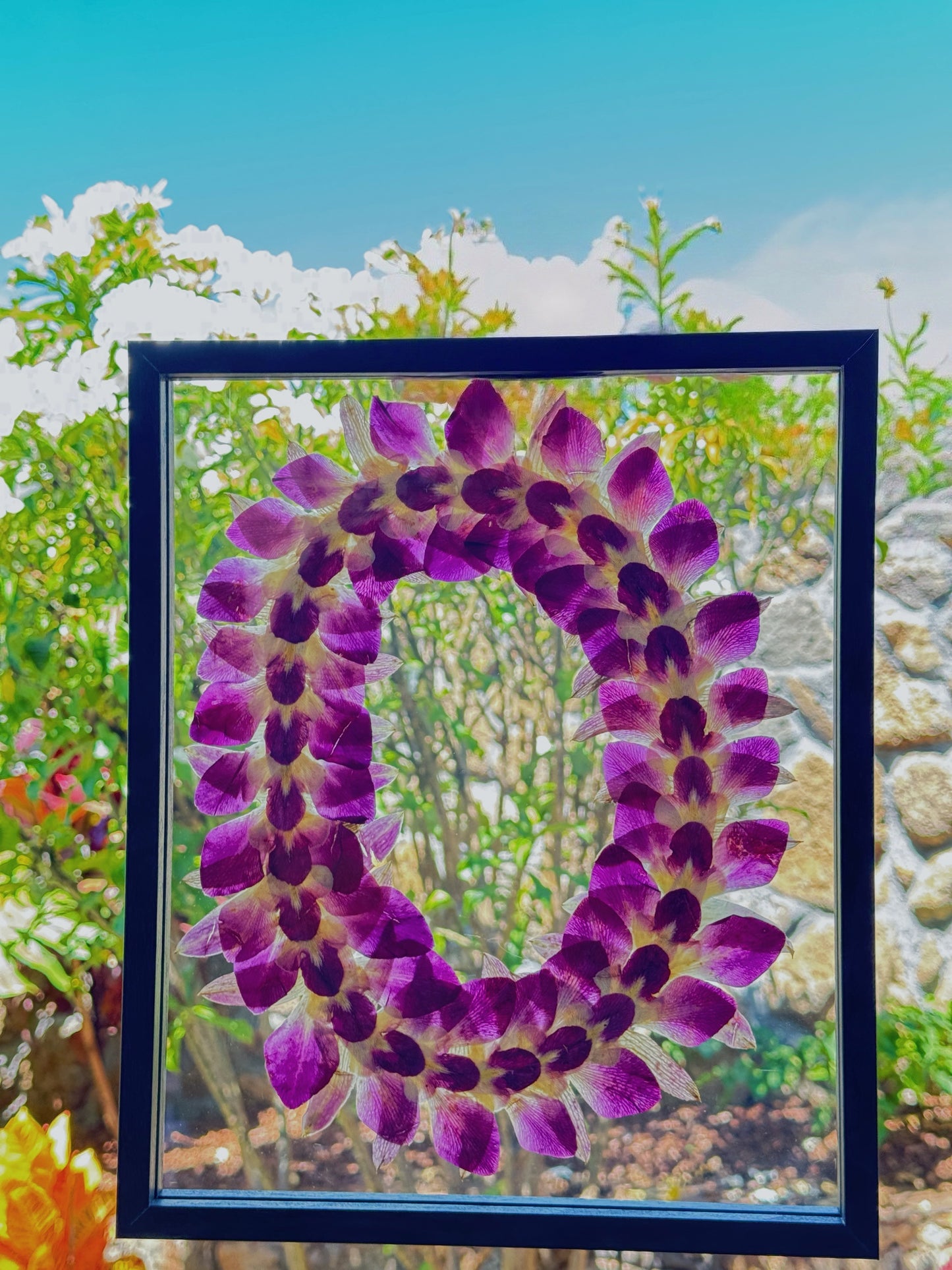 8x10 Classic Purple Orchid Lei